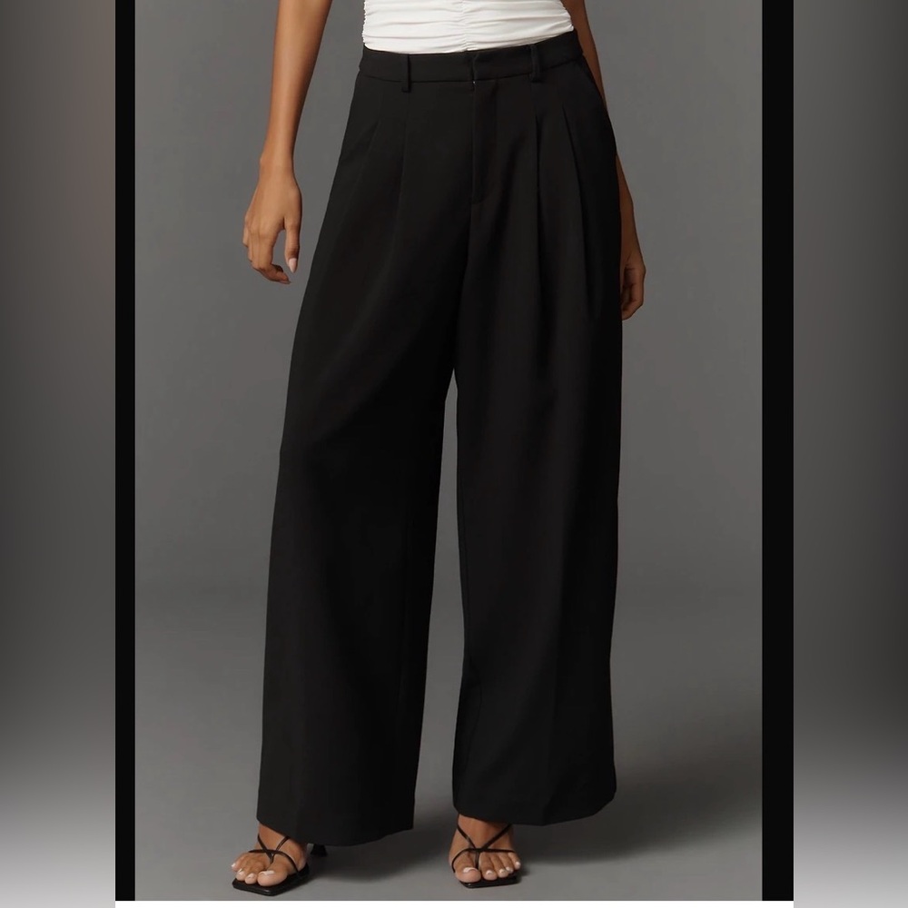 Maeve By Anthropologie Wide-Leg Pleated Trousers